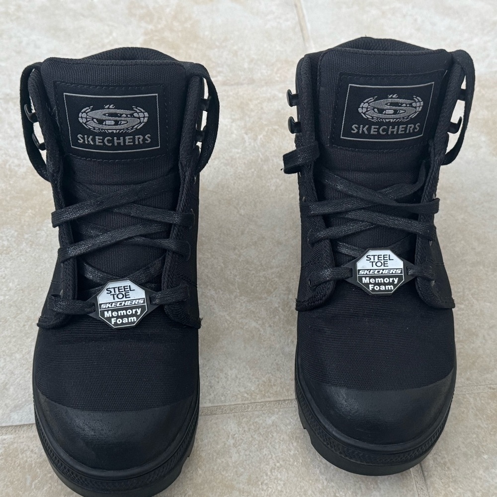 Skechers Black Steel Toe Work Boots Women’s 7